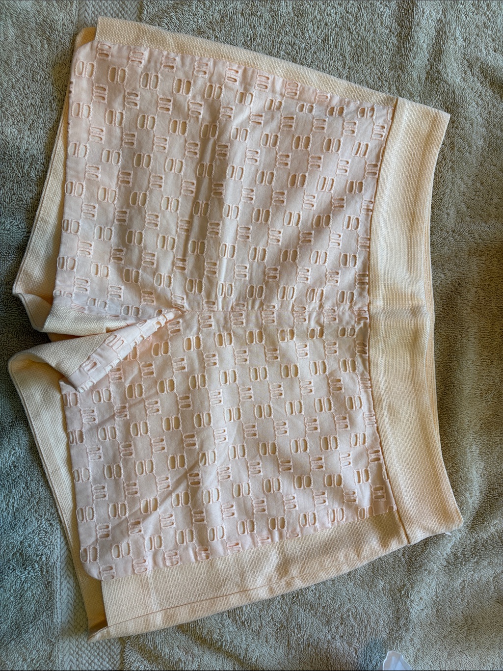 J. Crew Peach/Pale Pink Textured Knit Bermuda Shorts